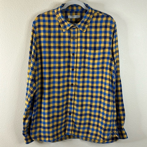Outerknown Other - Outerknown Transitional Flannel Button-Down Shirt Blue Yellow Plaid L